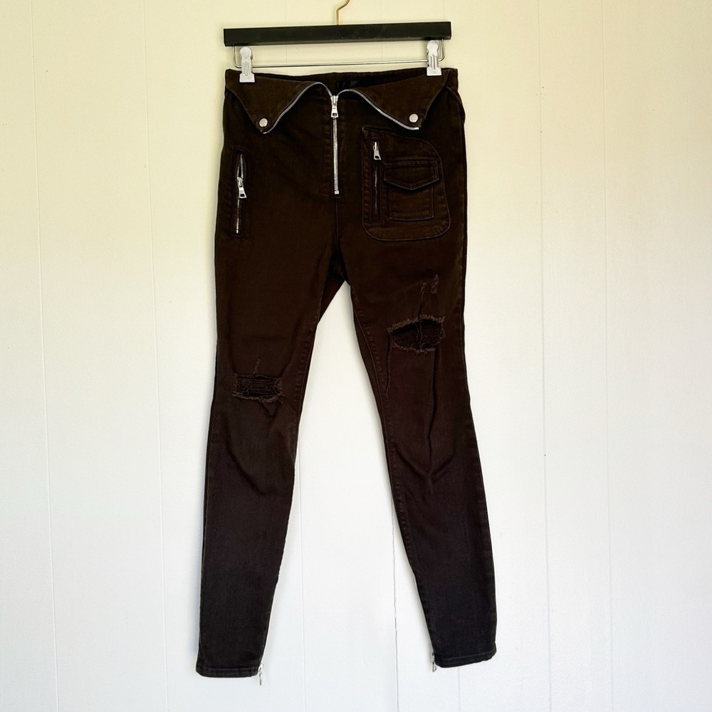 RTA Diavolina Skinny Jeans Pants Brown 28